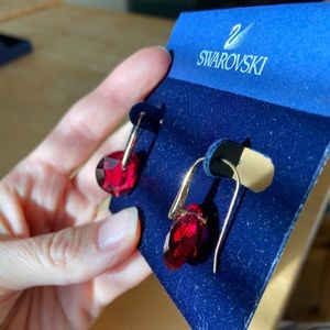 Swarovski Crystal Earrings Ruby Red Vintage